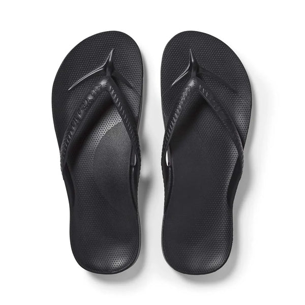 Archies Arch Support Thongs in Black