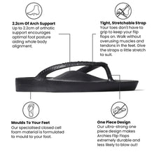 Archies Arch Support Thongs in Black