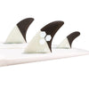 FCS II AM surfboard fins on a white surfboard, Melbourne Surfboard Shop hardware accessory