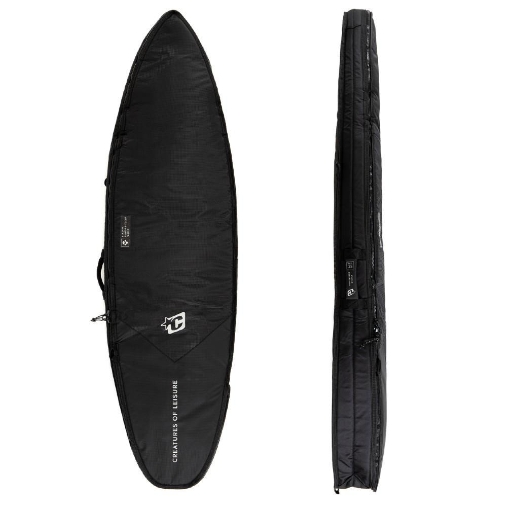 Boardbags - Creatures of Leisure - Creatures Of Leisure Shortboard Double DT2.0 Boardcover Black Silver - Melbourne Surfboard Shop - Shipping Australia Wide | Victoria, New South Wales, Queensland, Tasmania, Western Australia, South Australia, Northern Territory.