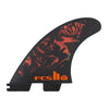 FCS II FT Filipe Toledo PC Tri Fins 2022 Surfboard Fins FCS M Black / Red 