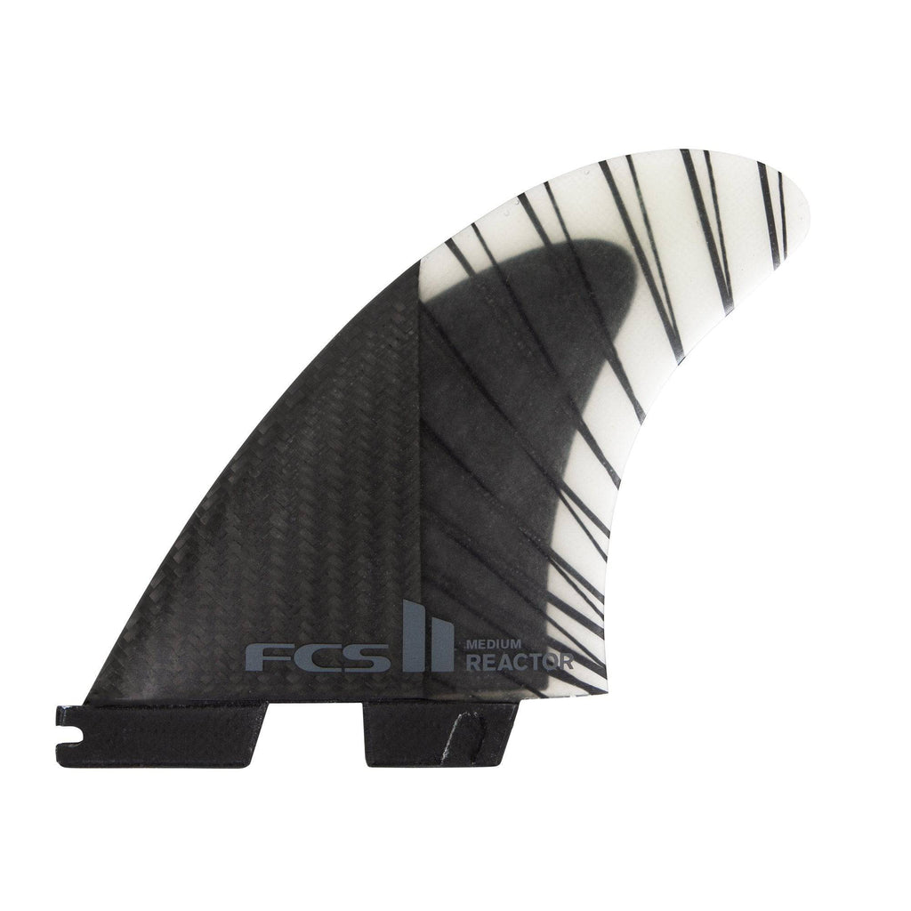 Surfboard Fins - FCS - FCS II Reactor PC Carbon Black/Charcoal Tri Fins - Melbourne Surfboard Shop - Shipping Australia Wide | Victoria, New South Wales, Queensland, Tasmania, Western Australia, South Australia, Northern Territory.