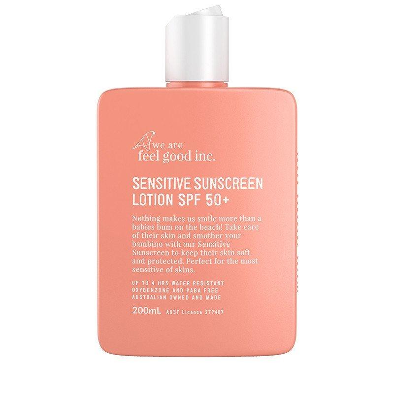 Surf Trip Essentials - We Are Feel Good Inc. - We Are Feel Good Inc. Sunscreen SPF50+ Sensitive 200ml - Melbourne Surfboard Shop - Shipping Australia Wide | Victoria, New South Wales, Queensland, Tasmania, Western Australia, South Australia, Northern Territory.