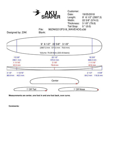 Wave Hog 9'6 Pre Shape