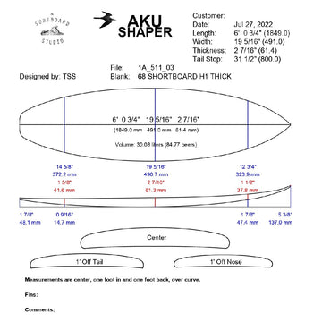 AkuShaper HP Shortboard Style 23