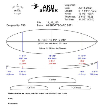 AkuShaper HP Shortboard Style 12