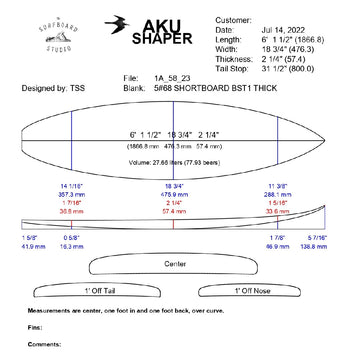AkuShaper HP Shortboard Style 19