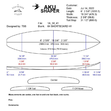AkuShaper HP Shortboard Style 20