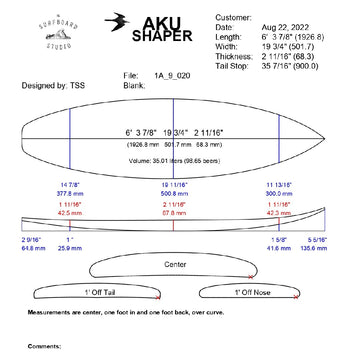 AkuShaper HP Shortboard Style 3