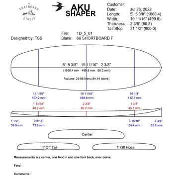 AkuShaper Groveller Shortboard Style 1