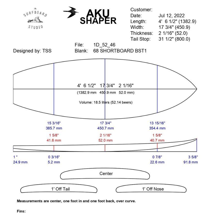 AkuShaper Groveller Shortboard Style 3