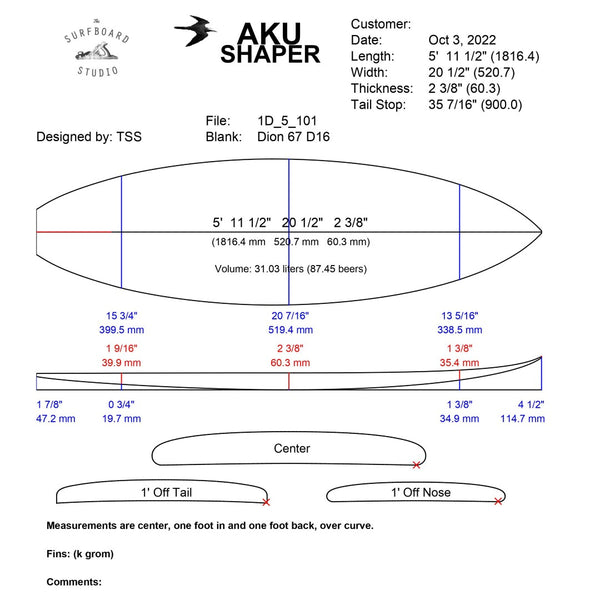 AkuShaper Groveller Shortboard Style 5