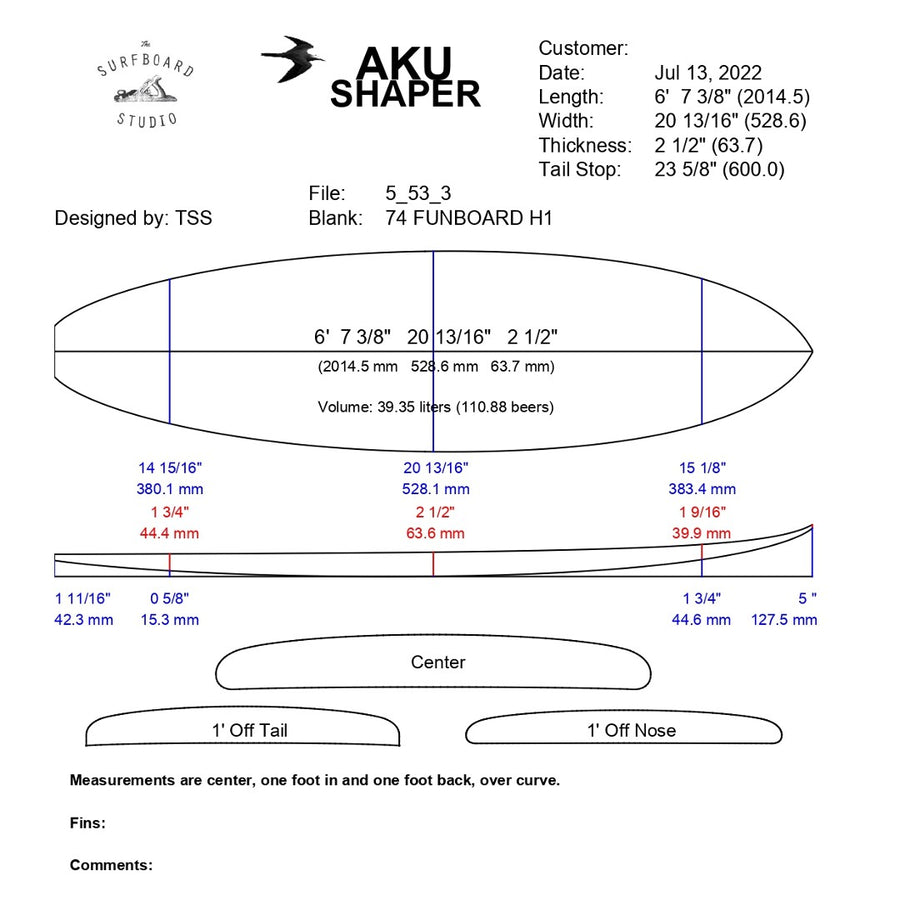 AkuShaper Minimal/Funboard Style 4