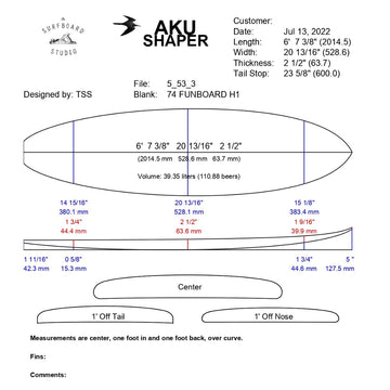 AkuShaper Minimal/Funboard Style 4