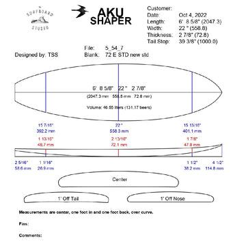 AkuShaper Minimal/Funboard Style 9