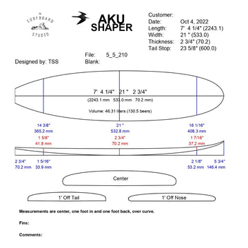 AkuShaper Minimal/Funboard Style 7